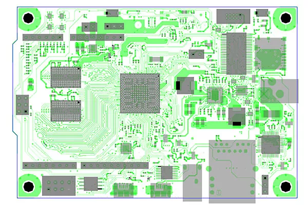 Ansys Sherlock에서 확인한 PCBA 상단 레이어 모델
