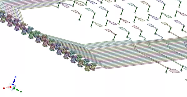 Ansys Sherlock에서 쉘 및 빔 보강 요소로 모델링한 PCB 구리 형상