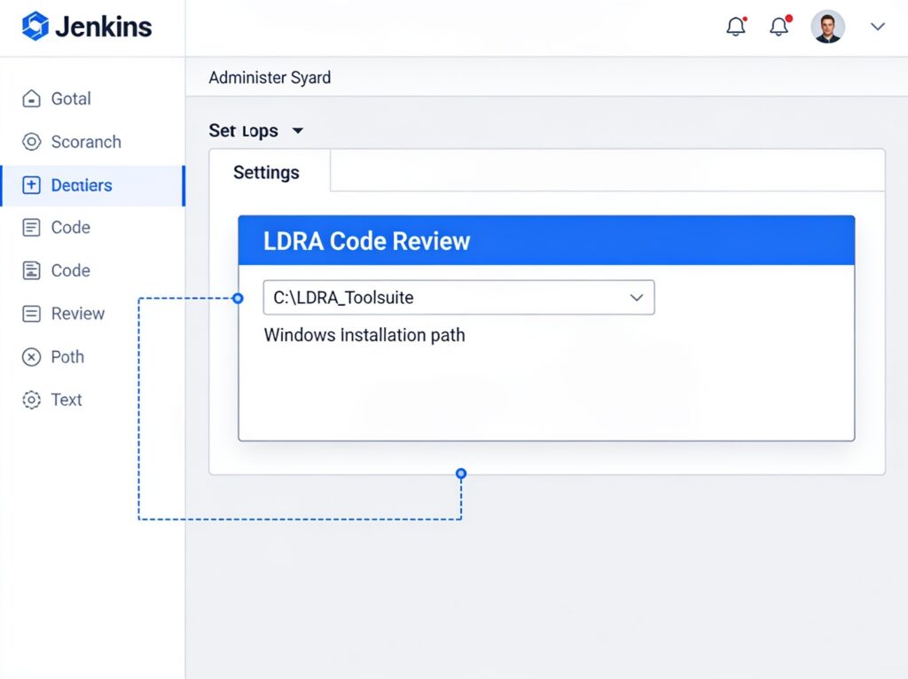 Jenkins 시스템 설정에서 LDRA Code Review 경로 설정