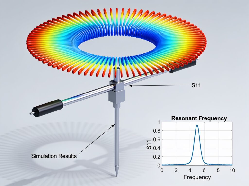 HFSS에서 다이폴 안테나 해석 결과 및 Radiation Pattern 확인