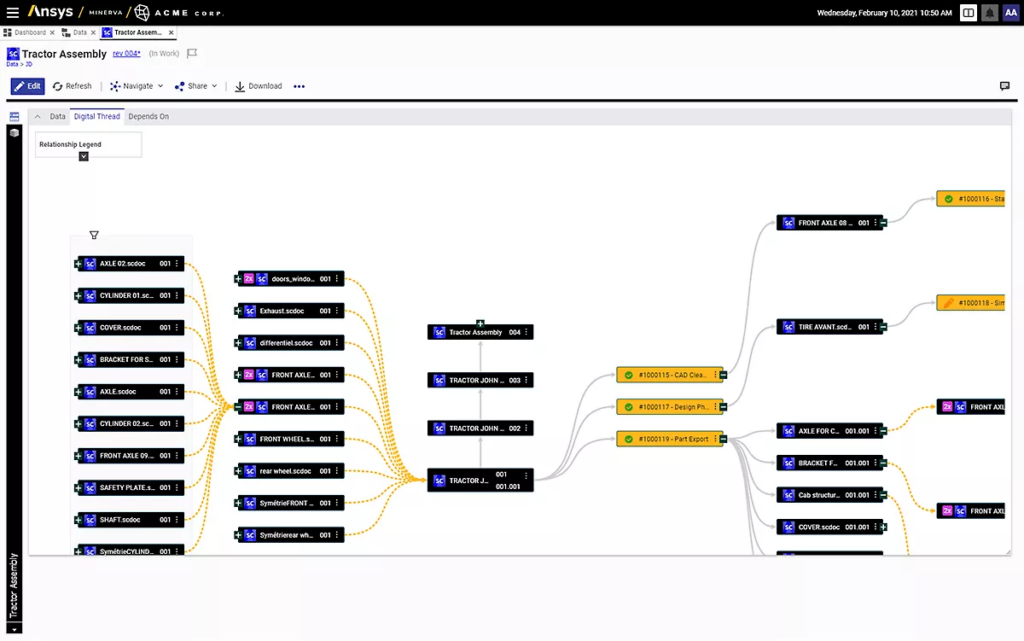 Ansys Minerva의 Dependency Tracking을 통한 데이터 생성 이력과 작성자 추적