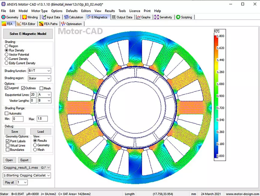 Ansys Motor-CAD 열 모델을 활용한 Bimotal 전기 모터 온도 상승 해석