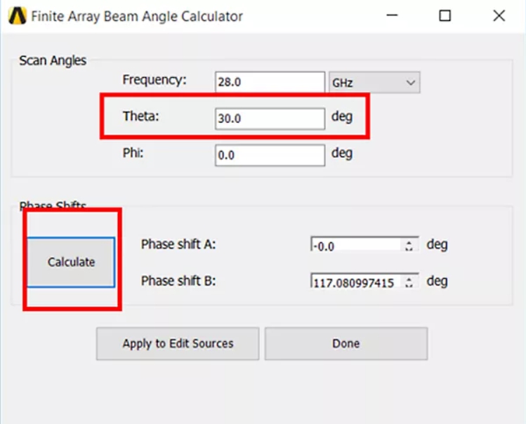 Ansys HFSS에서 5G 배열 안테나의 유한 배열 구조와 방사 패턴을 분석해 빔 조향 및 안테나 성능을 검증하는 이미지