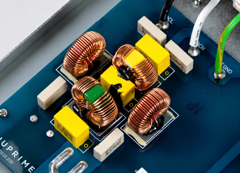 PCB에 사용된 코일형 유도기 Inductor