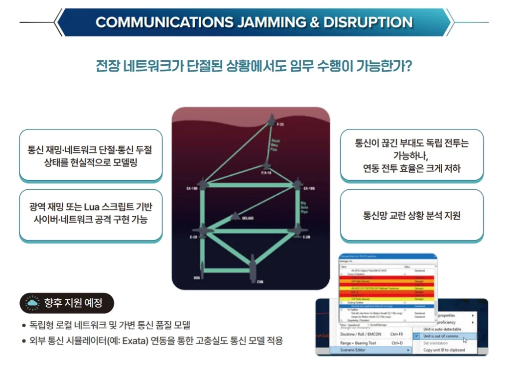Command PE 통신 재밍과 네트워크 단절 시뮬레이션