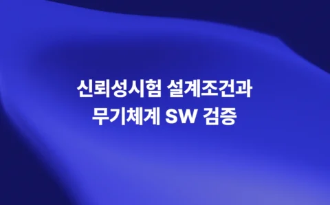 신뢰성시험 설계조건과 무기체계 소프트웨어 검증