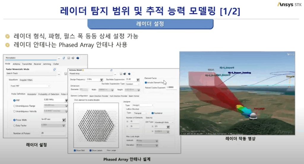 Ansys STK 레이더 탐지 범위 모델링 - Phased Array 안테나 설정 화면