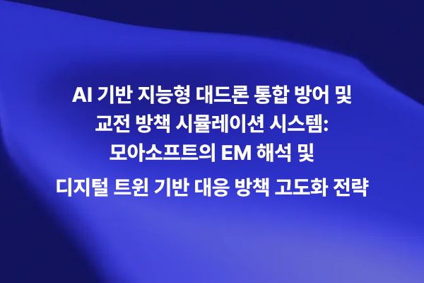 AI 기반 지능형 대드론 통합 방어 및 교전 방책 시뮬레이션 시스템