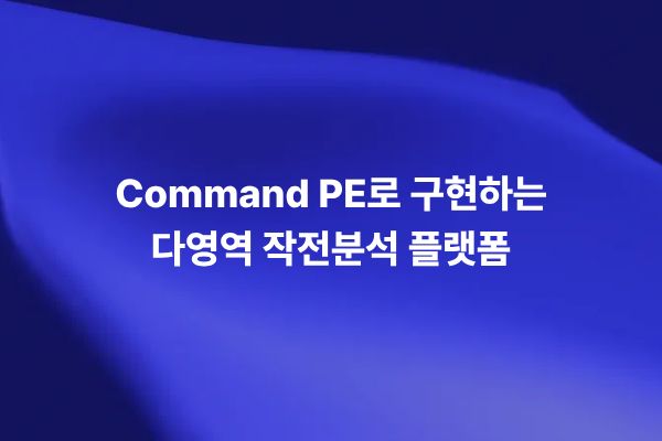 Command PE로 구현하는 다영역 작전분석 플랫폼