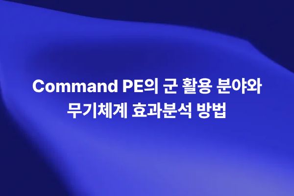 Command PE의 군 활용 분야와 무기체계 효과분석 방법